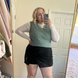 UNIONBAY Green Ribbed Knit Top